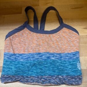 Free People Women’s Strappy Colorblock Tank Top in Orange and Teal